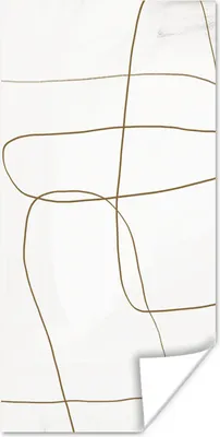 Produktbild von MuchoWow® Poster Kunst - Braun - Weiß - Abstrakt 60x120 cm - Wandschmuck