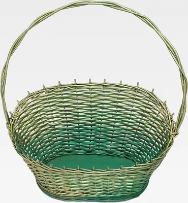 Produktbild von Präsentkorb aus Spaltweide, Grün/Gold, 53 x 32 x 24 cm