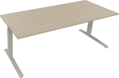 Produktbild von Sitz-/Stehtisch Kufe Doppels. Quad. B2000xT800xH645-1275 si/Eiche Nat