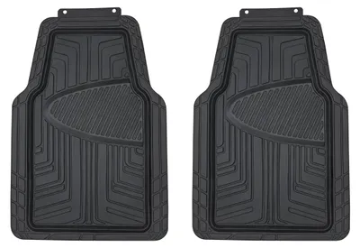 Image de 2 tapis de sol en caoutchouc toutes saisons pour voitures, SUV et camions, noir