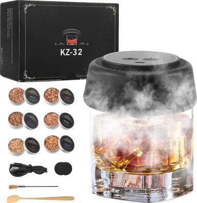 Produktbild von Elektrisches Cocktail-Räucher-Set, einschließlich Holzspäne, Reinigungszubehör, schwarz