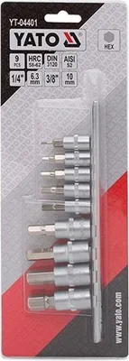 Produktbild von YATO Steckschlüsselsatz Knarenkasten YT-04401 Chrom-Vanadium-Stahl Blisterpack 340g