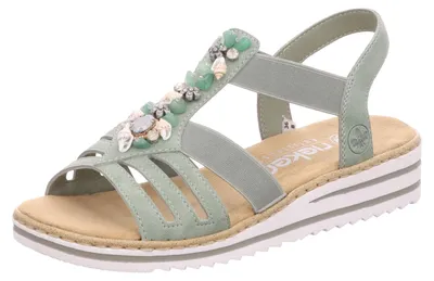 Produktbild von Rieker Damen-Sandalette Mint-Grün-Weiß, Farbe:grün, EU Größe:39