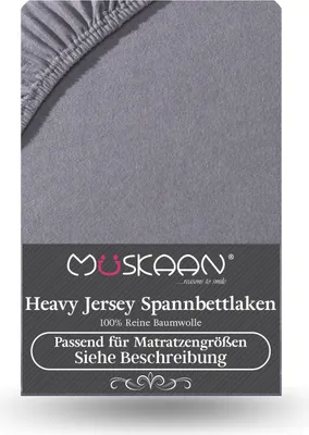 Produktbild von Heavy Jersey Spannbettlaken 140x200 cm - 160x220 cm + 40 cm Boxspringbett 160 g/m² anthrazit