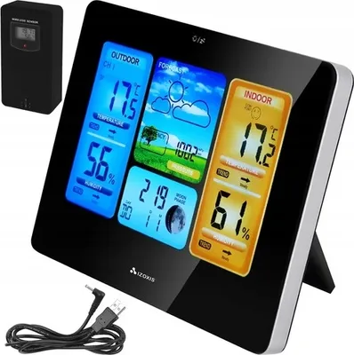 Produktbild von Bemi Drahtlose Wetterstation Mit Sensor Thermometer Uhr Hygrometer