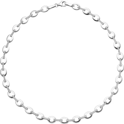 Produktbild von 8mm Halskette Collier aus 925 Silber mit 196 weißen Zirkonia 45cm Halsschmuck