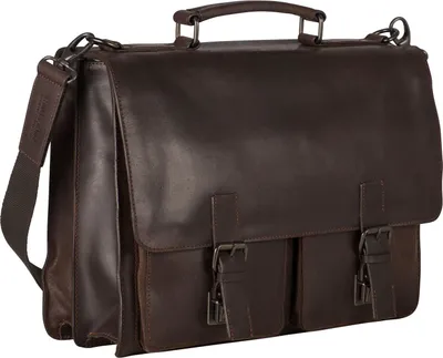 Image de LEONHARD HEYDEN mallette sac à épaule bandoulière pour ordinateur portable Dakota Briefcase 2 Compartments Brown brun