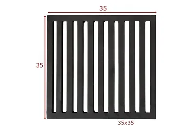 Produktbild von Ofenrost Eckrost für Kamin 35x35cm | Kaminrost Stahlgitterrost Schwerlastrost Tafelrost | 350x350 mm | Dicke 16mm