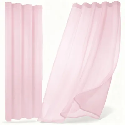 Produktbild von Transparente Gardine Dolly, wählbar mit Kräusel- und Ösen- Aufhängung, Größe und Farbe wählbar,290x250cm,Rose