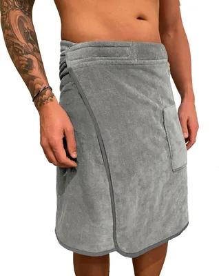 Produktbild von HOMELEVEL Saunahandtuch Saunakilt für Herren - Sauna Kilt für Männer aus Baumwolle - Saunatuch Herren mit Tasche - verstellbares Sauna Tuch Handtuch