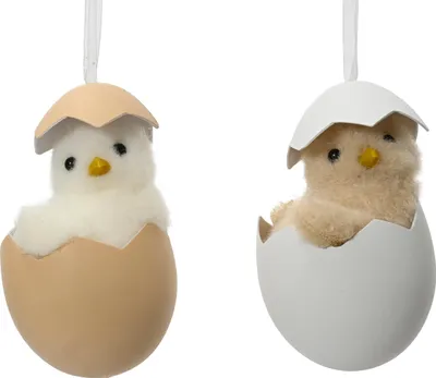 Produktbild von Osterküken zum Aufhängen 5x8cm Kunststoff 1 Stück sortiert