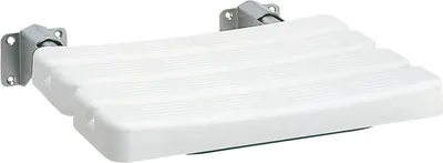 Zdjęcie produktu dla Składane siedzisko prysznicowe KWC AR, CONTINA, stal nierdzewna, 484x115x526 mm, powierzchnia siedziska z polietylenu