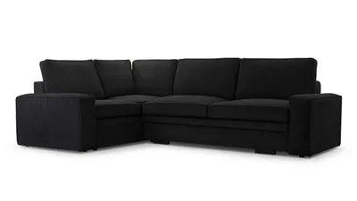 Produktbild von AX LIVING Cord Schlafsofa schwarze Ecksofa Treville Schlaffunktion L