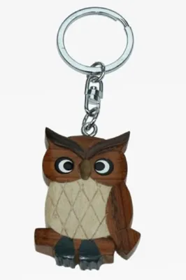 Produktbild von Schlüsselanhänger aus Holz - Eule