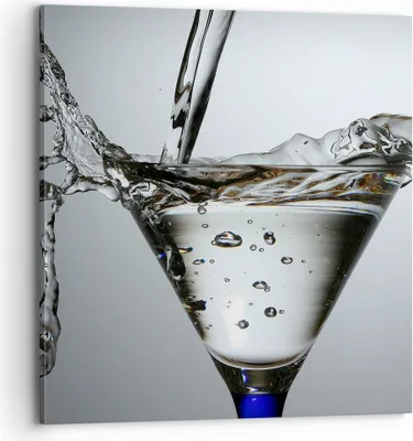 Produktbild von Bild auf Leinwand - Leinwandbild - Glas Wasser Mineralwasser Blasen - 70x70cm - Wand Bild - Wanddeko - Leinwanddruck - Bilder - Kunstdruck - Wanddekoration - Leinwand bilder - Wandkunst - AC70x70-0388