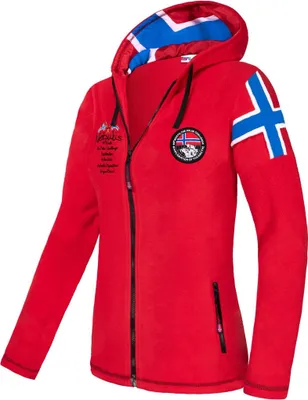 Produktbild von Nebulus Fleecejacke KINLEY Damen, warme Fleece Jacke, mit langem Full-Zip Reißverschluss, Q1738 - Damen, rot, L/40