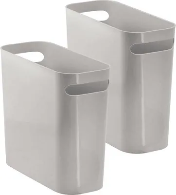 Immagine prodotto di Contenitore per rifiuti Famanu con maniglie, 5,7 litri, grigio, set da 2