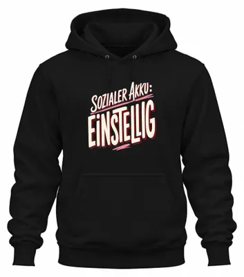 Imagen del producto de Sudadera con capucha, color , talla 3XL, con el texto: "Batería social: Nivel bajo. Divertido. Declaración. Sarcasmo."