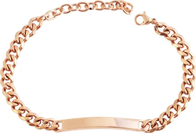 Produktbild von Akzent Panzerketten-Armband aus Edelstahl in roségoldfarbig mit IP Roségold-Beschichtung