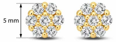 Produktbild von New Bling Goud 9NBG-0087 Oorknop Zirkonia - Pavé - 5mm - Goud