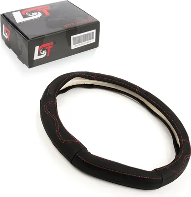 Produktbild von Lenkradbezug Lenkrad Hülle Ø 38x9cm 15x3,5 Zoll schwarz rot für AUDI für PORSCHE