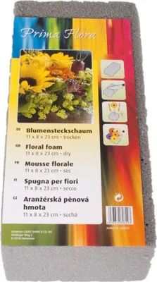 Produktbild von Grauer teilbarer Blumensteckschaum 11 x 8 x 23 cm zum Basteln und Dekorieren