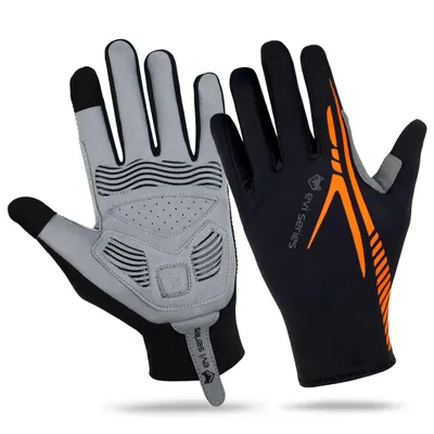 Produktbild von Fahrradhandschuhe L/XL Lange Finger mit Gel-Polsterung, Touchscreen Radhandschuhe reflektierend & atmungsaktiv, EVI BIKE ActiveTouch