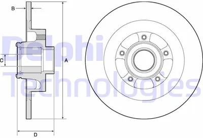 Produktbild von 2x DELPHI Bremsscheibe BG9134RS für RENAULT GRAND SCÉNIC III (JZ0/1_) 92 8mm
