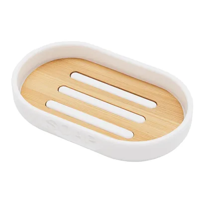 Produktbild von Amare bath Seifenschale Seifenablage mit Bambus im 2er-Pack
