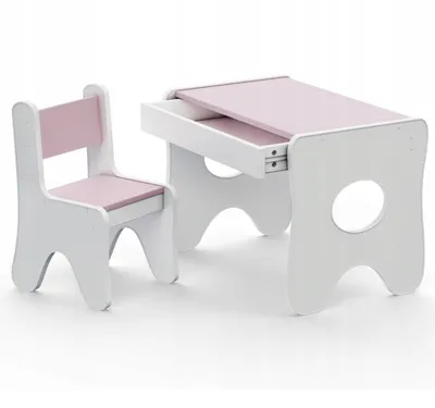 Immagine prodotto di tavolo per bambini rosa con cassetto e scrivania, tavolo per dipingere e giocare, mobili per bambini per dipingere
