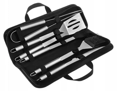 Image de Kaminer 27178 Set d'ustensiles de barbecue dans un étui, 6 pièces