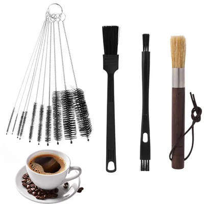 13-tlg. Reinigungsbürsten-Set für Kaffeemühlen, langstielig, multifunktional