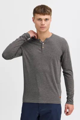 Produktbild von Solid SDVolko Herren Longsleeve Langarmshirt Shirt mit Grandad-Ausschnitt Baumwollmischung Regular fit