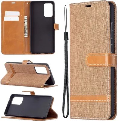 Produktbild von König Design Hülle kompatibel mit Samsung Galaxy A72 5G Kunstleder Handyhülle - Handy Case Braun