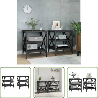 Zdjęcie produktu dla The Living Store Stoliki boczne 2 szt. czarne 40x42x50 cm materiał drewnopochodny