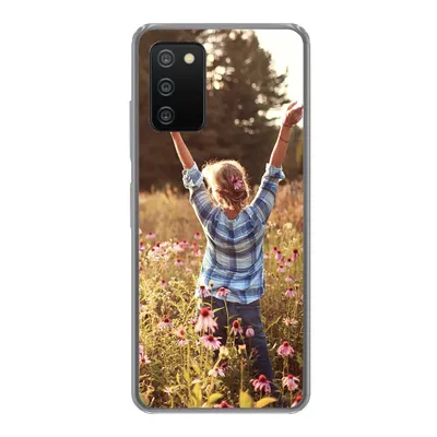 Produktbild von MuchoWow® Handyhülle Schutzhülle Hülle für Samsung Galaxy A03s Frau - Blumen - Frühling Silikon Softcase Handy Hülle - Schutz