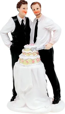 Produktbild von Tortenfigur Männerpaar Hochzeit Deko gleichgeschlechtlich 16,5cm