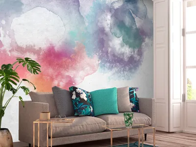 Produktbild von Vlies Fototapete Abstrakt 400x280 cm Tapeten Wandtapete XXL bunt grau wie gemalt f-A-0890-a-b