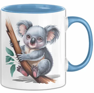 Produktbild von Koala Tierliebhaber Tasse Geschenk Lustige Geschenkidee Spruch (Blau)