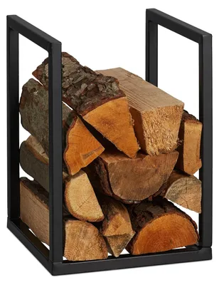 Immagine prodotto di Portalegna da interno Scaffale per legna da ardere - Metallo - 40 x 30 x 30 cm - Nero - Per la stufa e il caminetto