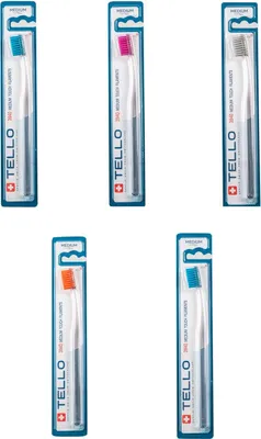 Produktbild von 5x TELLO Brush Medium 3940 - Zahnbürste - Medium Borsten