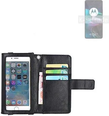 Produktbild von K-S-Trade Handy Hülle Schutz Hülle Kompatibel mit Motorola Edge 30 Case mit Displayschutz / Schutzfolie Flip Cover Wallet case Etui Hülle schwarz