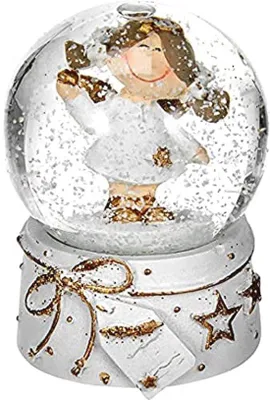 Productafbeelding van Mini sneeuwbol met engel - 4,5 cm