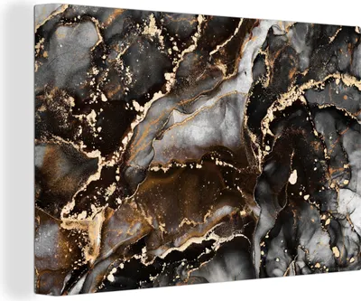 Obrázek produktu pro OneMillionCanvasses® - Obrazy na plátně - 140x90 cm, Mramor - Zlato - Třpytky -  nástěnné dekorace - Fotografie na plátně - Obraz na dřevěném rámu