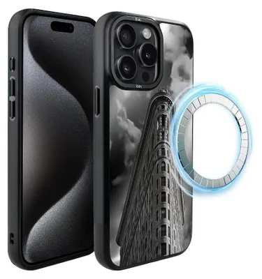 Zdjęcie produktu dla Etui do iPhone 15 Pro, kompatybilne z MagSafe, czarne matowe boki, Flatiron