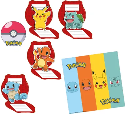 Produktbild von amscan 9917116 Pokémon Kindergeburtstags-Einladungen und Umschläge, 8 Stück
