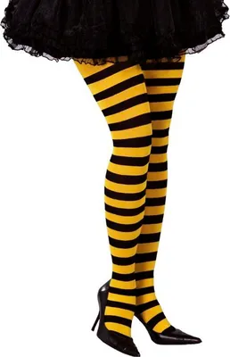 Image de collants à rayures jaunes et noires pour femmes