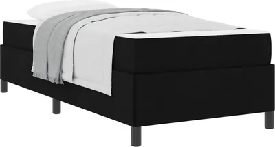 Image de Lit à ressorts Noir 100 x 200 cm tissu