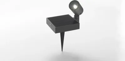Zdjęcie produktu dla Reflektor naziemny Solar LED 1,3 W zasilany baterią z ogniwami fotowoltaicznymi IP65 w kolorze ciemnoszarym
