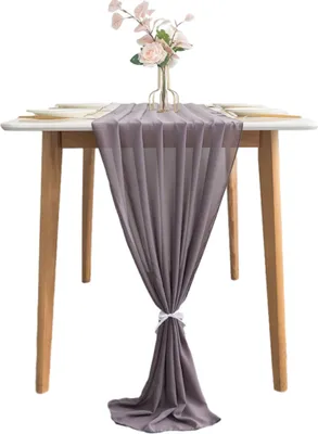Produktbild von Weiche Chiffon 70x305cm Romantische Tabelle Läufer, Herbst Thanksgiving Tabelle Läufer, Extra Lange Tablerunner